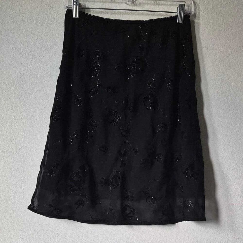 Black mini mesh skirt